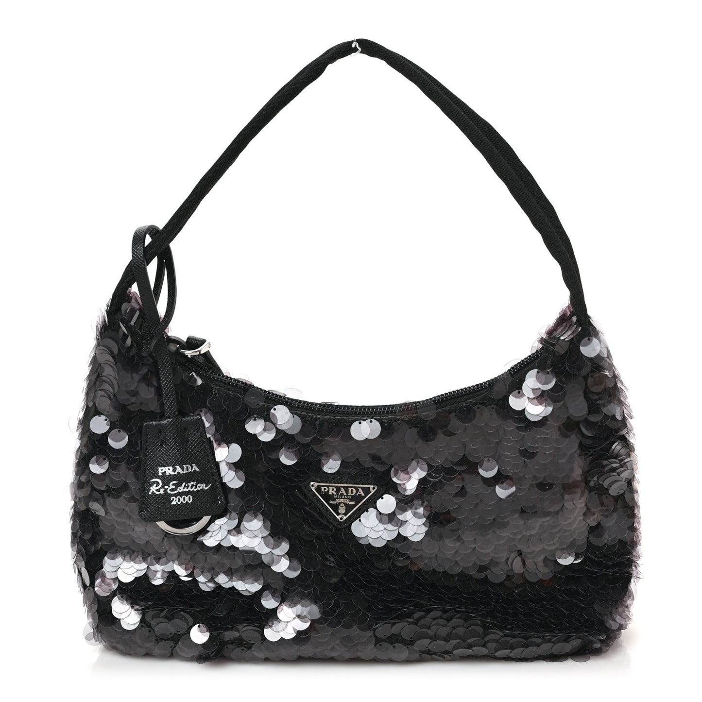Sequin Mini Re-Edition 2000 Bag Black