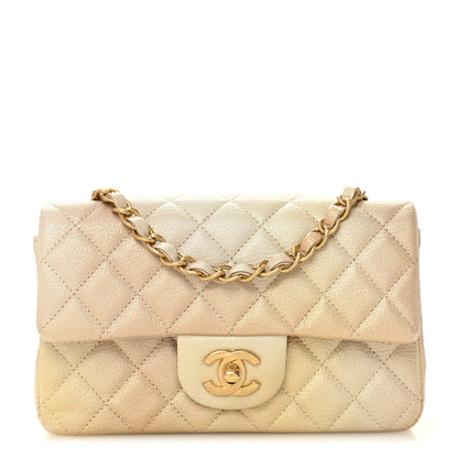 Chanel Metallic Goatskin Quilted Mini Rectangular Flap Gold 1 of 11