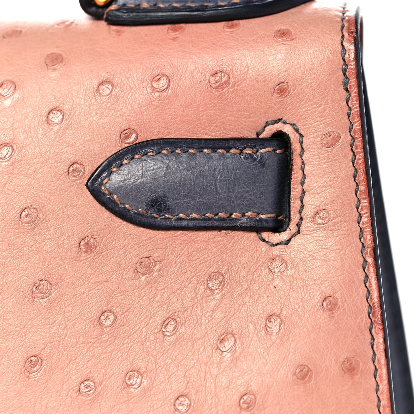 Ostrich Horseshoe Kelly Sellier 28 Terre Cuite Gris Agate