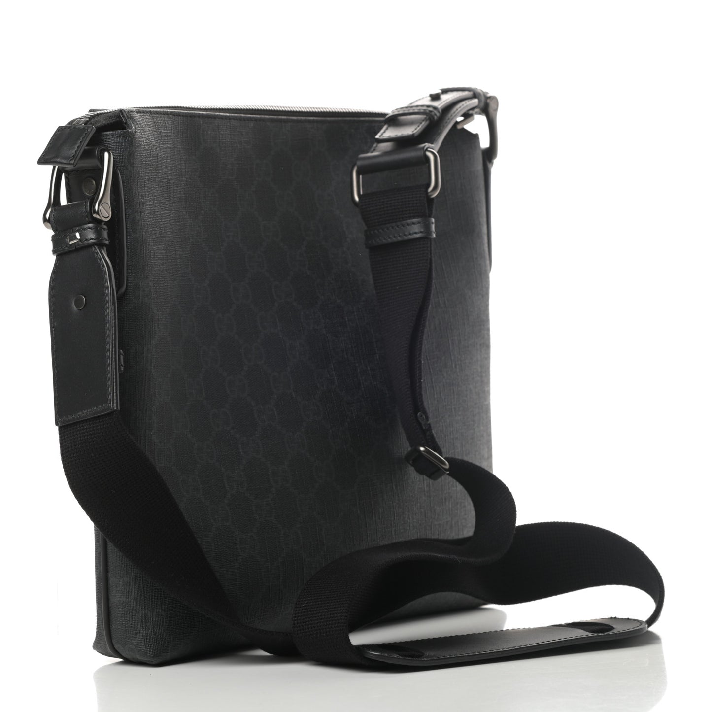 GG Supreme Monogram Crossbody Messenger Bag Black Grey