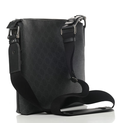 Gucci GG Supreme Monogram Crossbody Messenger Bag Black Grey 3 of 10