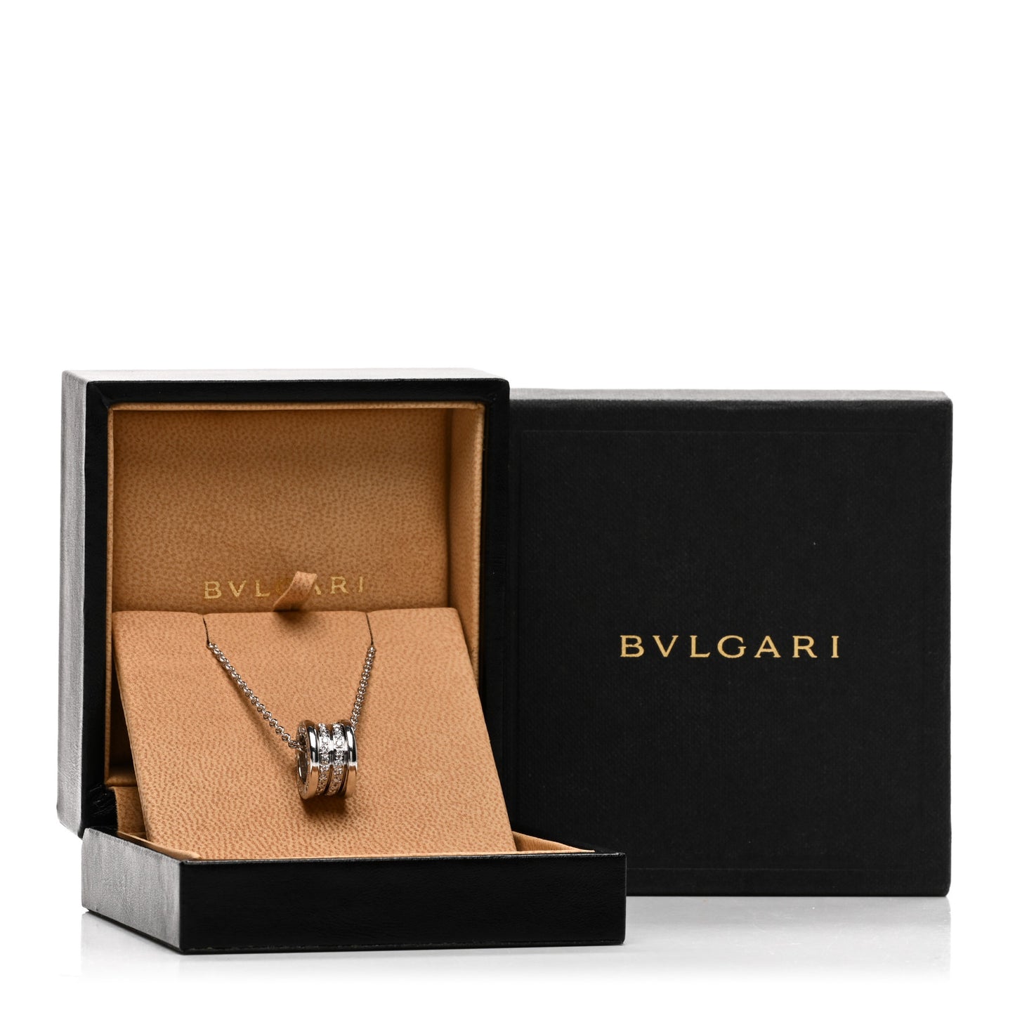 18K White Gold Diamond B.Zero1 Pave Pendant Necklace