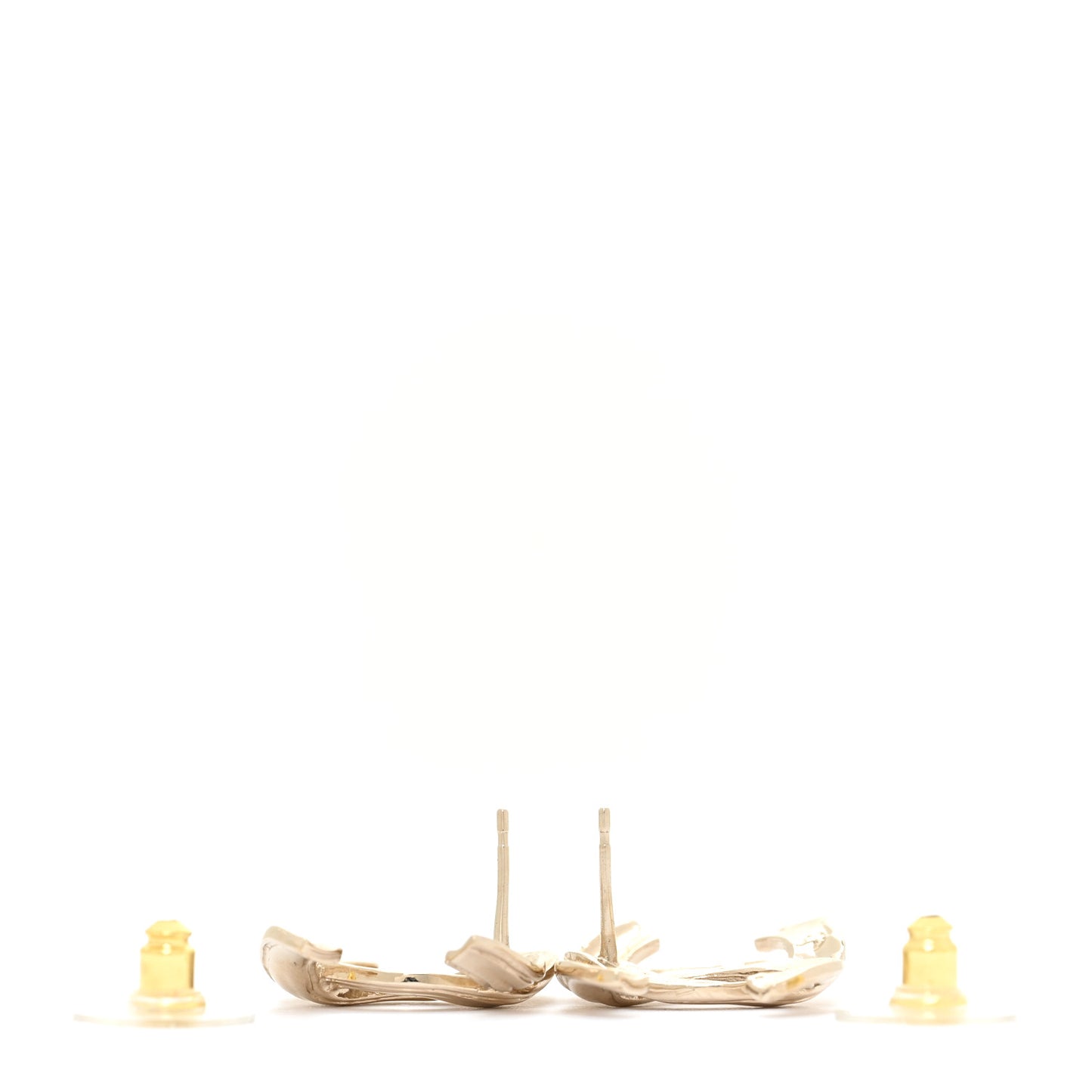 Metal CC Stud Earrings Gold