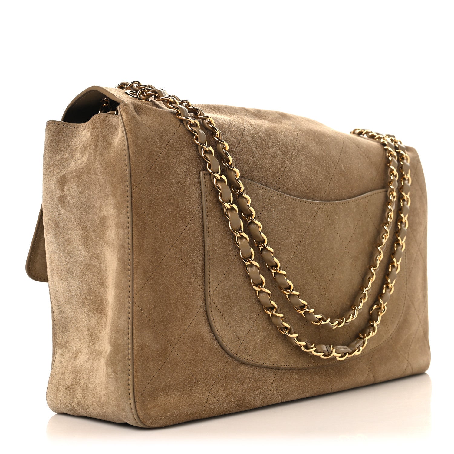 Chanel Suede Calfskin Souplissimo Maxi Flap Dark Beige 3 of 13