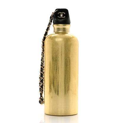 Chanel Lambskin Quilted CC To Drink Water Bottle Black Gold 3 of 11