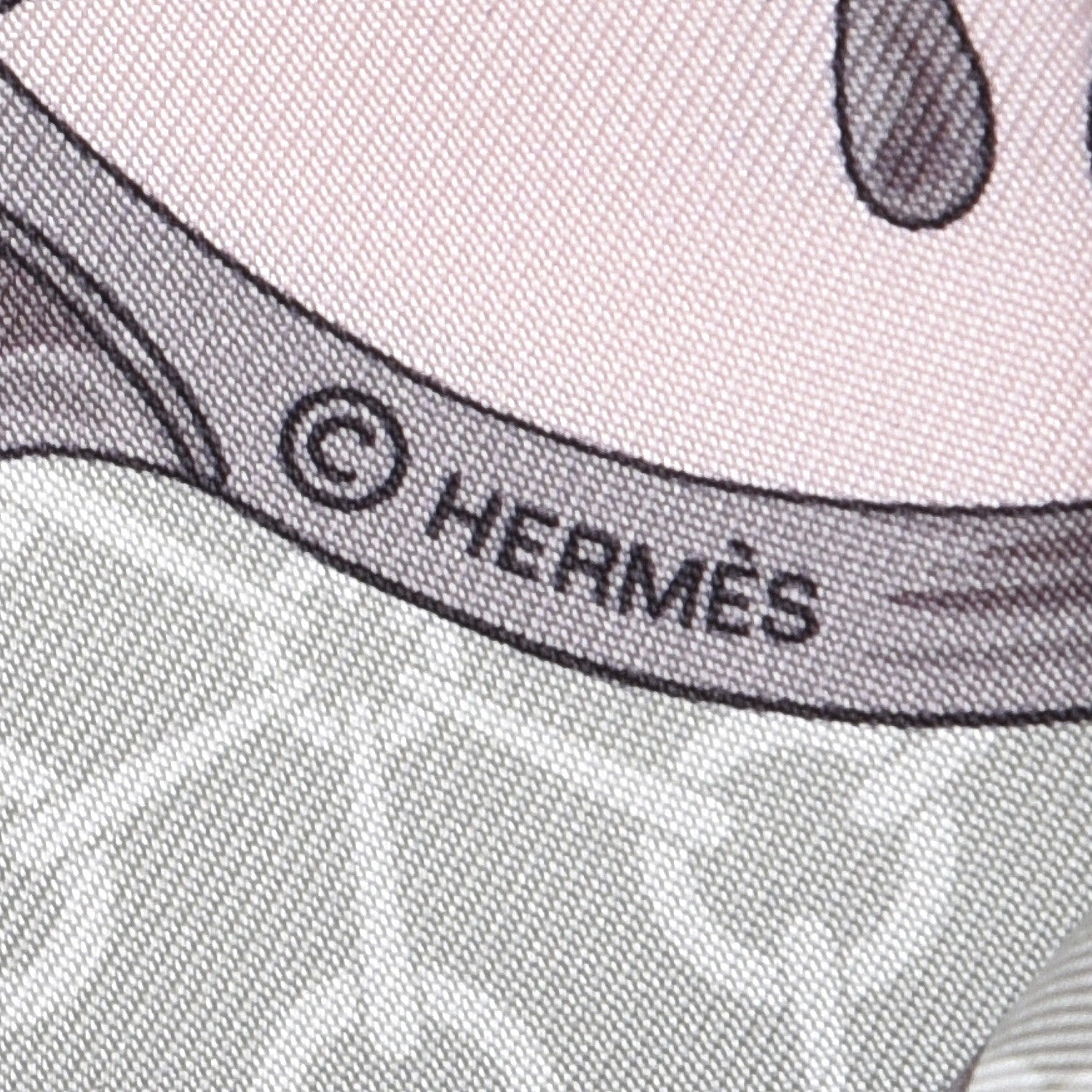 Hermes Silk La Promenade Du Matin Twilly Noir Rose Poudre Celadon 5 of 5
