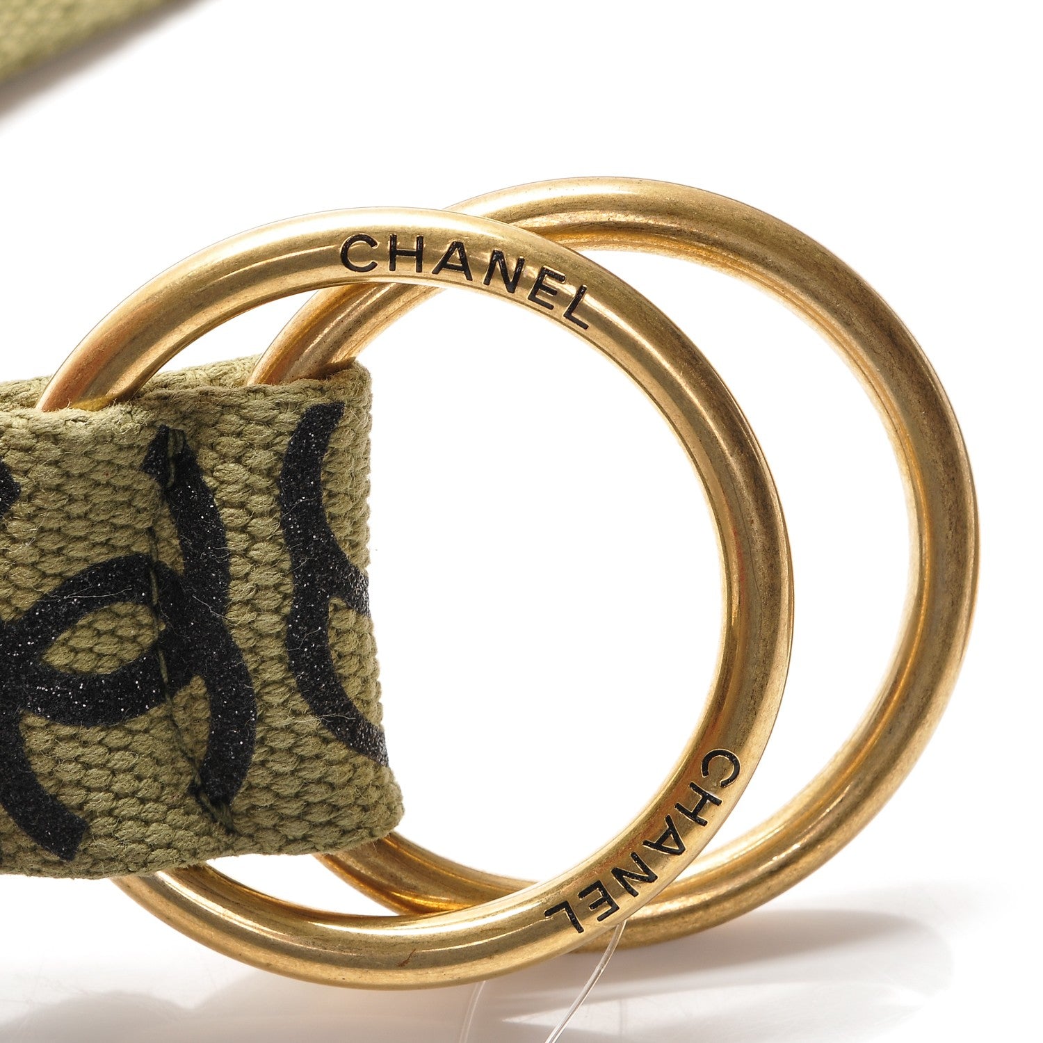 Chanel Canvas CC Logo Belt 90 36 Khaki 6 of 7