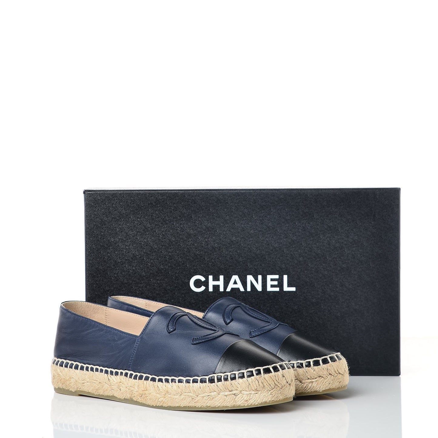 Lambskin CC Espadrilles 36 Navy Black