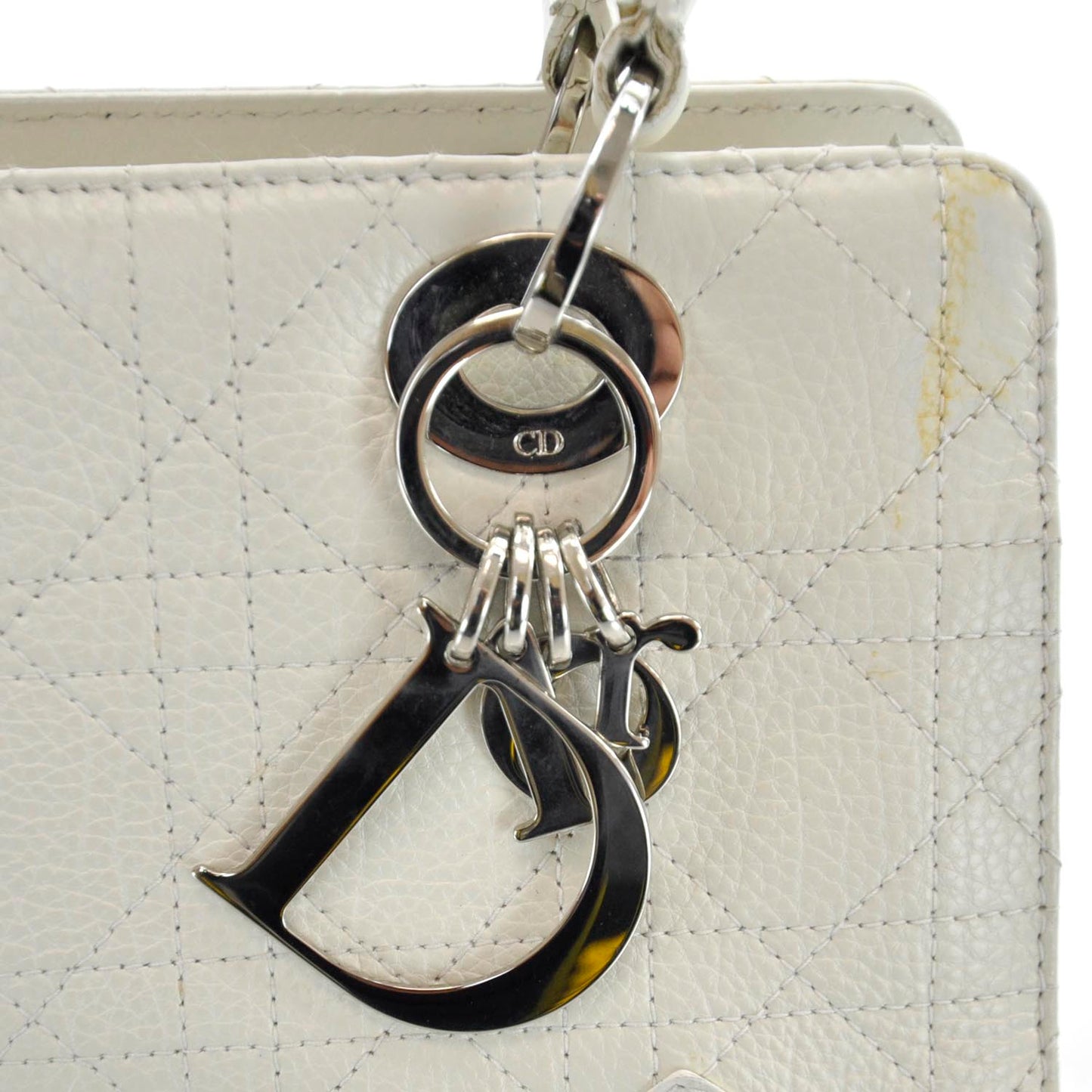 Leather Cannage East West Lady Dior White