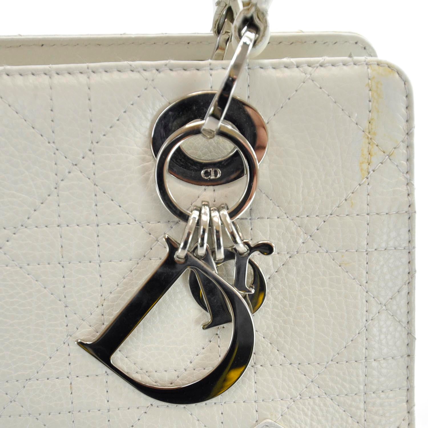Christian Dior Leather Cannage East West Lady Dior White 8 of 11