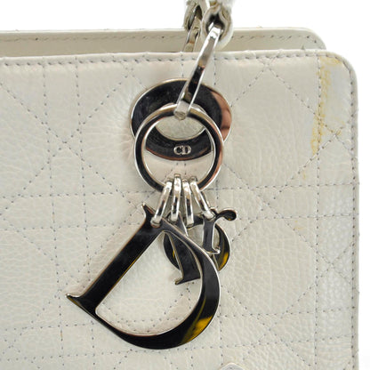 Christian Dior Leather Cannage East West Lady Dior White 8 of 11