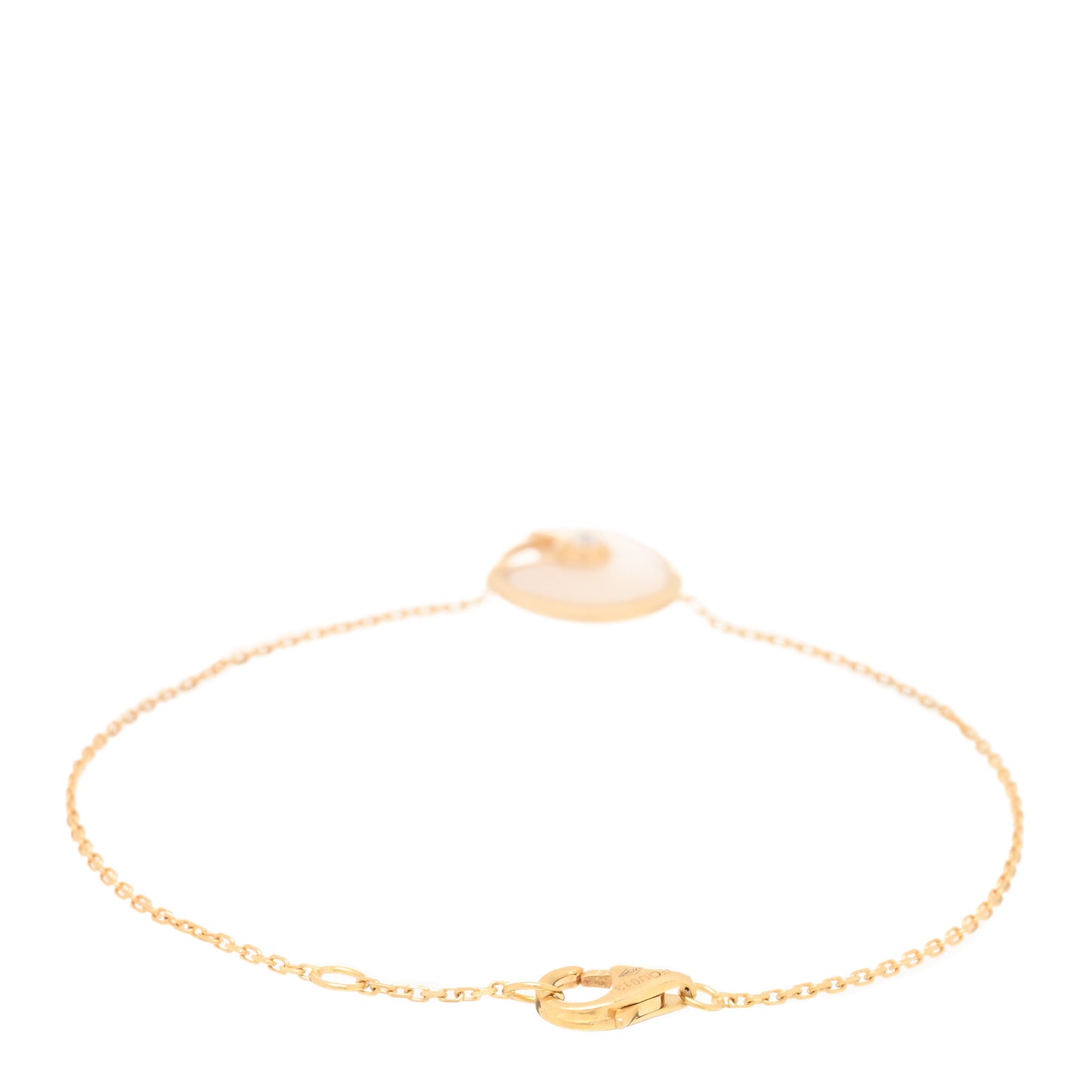 18K Yellow Gold Diamond Mother of Pearl Amulette de Cartier Bracelet