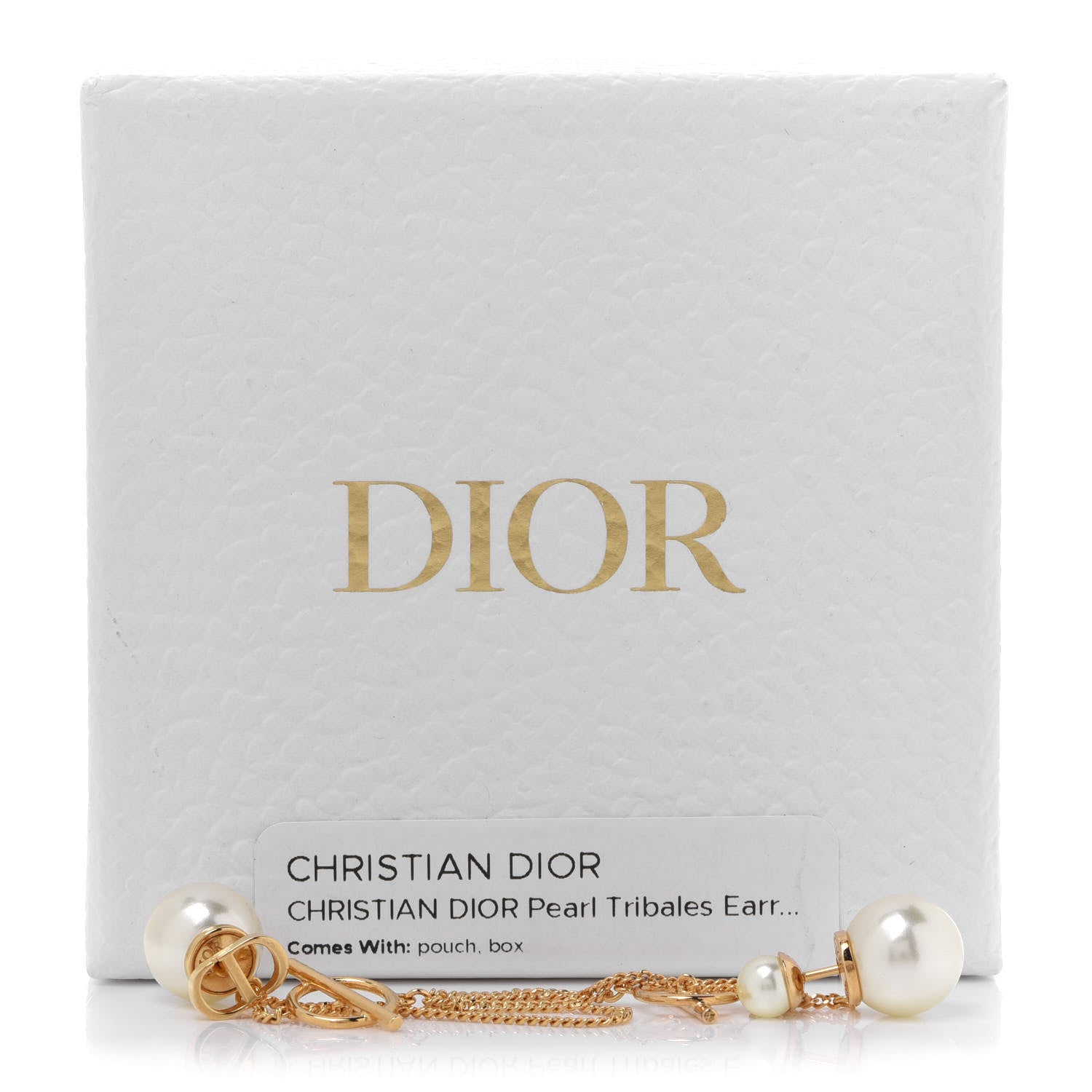 Christian Dior Pearl Tribales Earrings Gold White 5 of 5