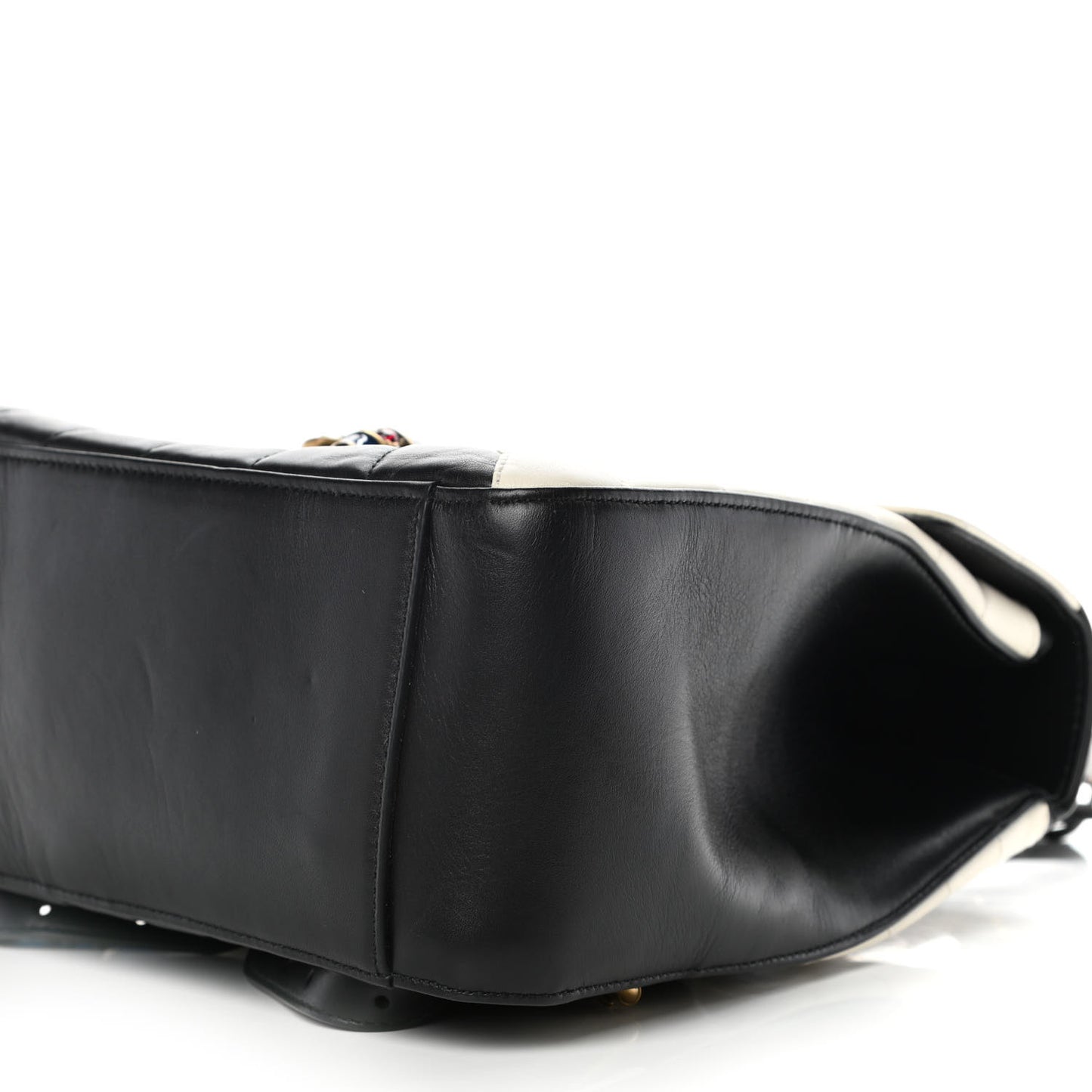 Calfskin Bamboo Trapuntata Queen Margaret Backpack Mystic White Black