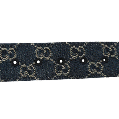 Gucci New Denim Interlocking G Belt 105 42 Dark Blue 5 of 6