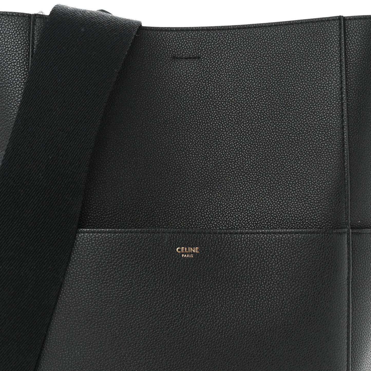 Soft Grained Calfskin Sangle Bucket Bag Black