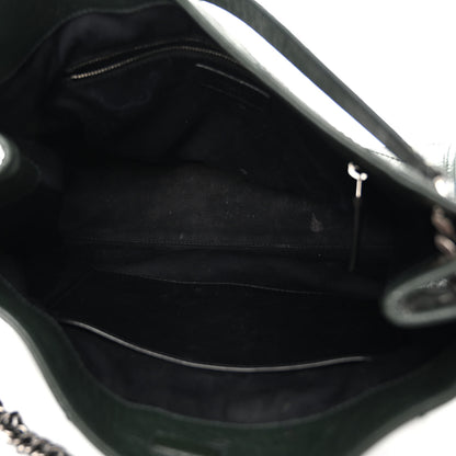 Saint Laurent Crinkled Calfskin Matelasse Monogram Medium Niki Shopper Tote New Vert 5 of 11