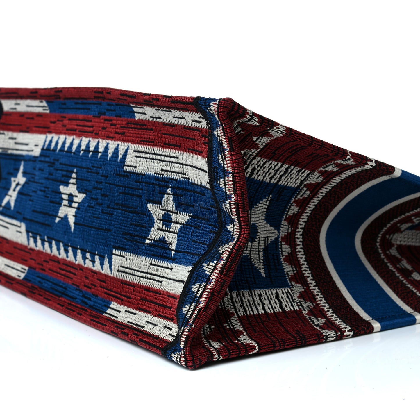 Canvas Embroidered Exclusive Union Jack Book Tote Blue Multicolor