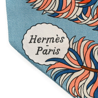 Hermes Silk De l'Ombrelle Aux Duels Twilly Bleu Potiron Creme 2 of 5