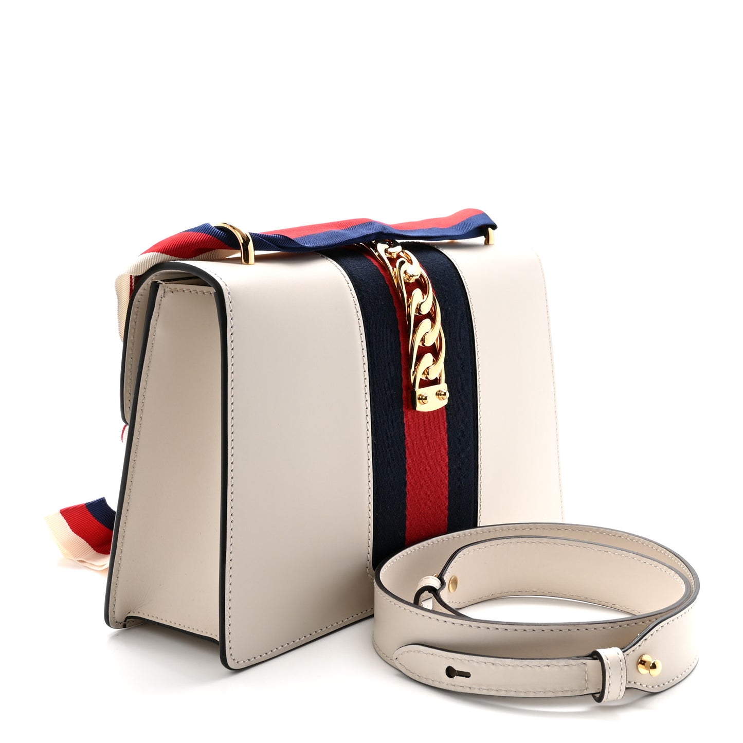 Calfskin Small Sylvie Shoulder Bag Off White