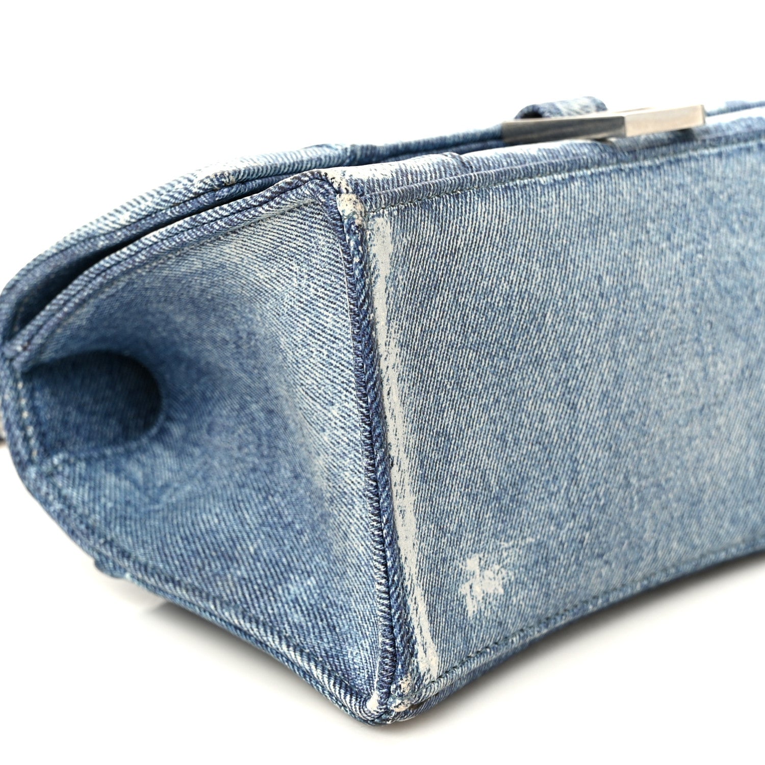 Balenciaga Nappa Denim Printed Small Hourglass Top Handle Bag Denim Blue 10 of 11