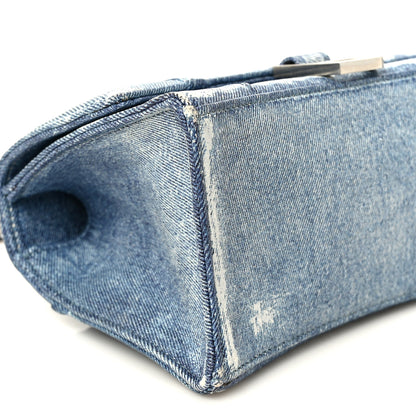 Balenciaga Nappa Denim Printed Small Hourglass Top Handle Bag Denim Blue 10 of 11