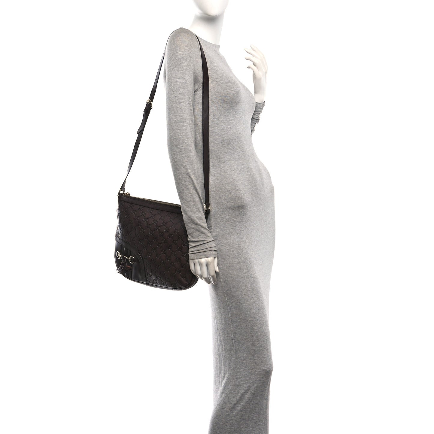 Guccissima Horsebit Tassel Messenger Bag  Dark Brown