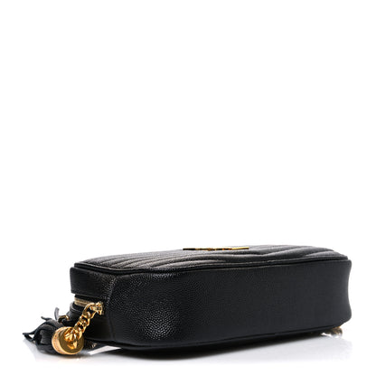 Saint Laurent Grain De Poudre Matelasse Monogram Mini Lou Camera Bag Black Black 4 of 10