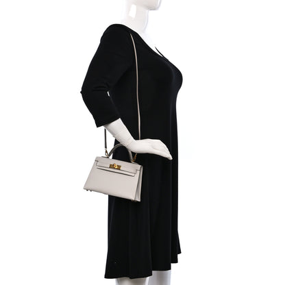 Hermes Epsom Mini Kelly Sellier 20 Gris Pale 2 of 8