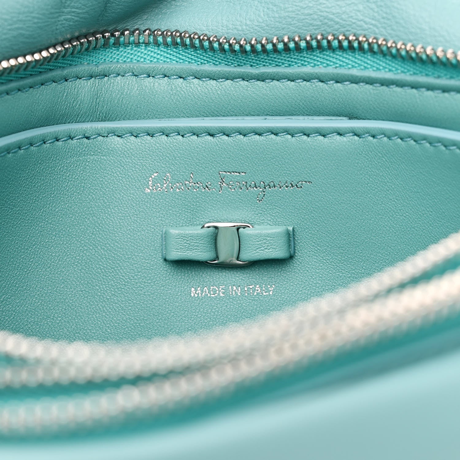 Salvatore Ferragamo Calfskin Small Viva Bow Shoulder Bag Tyrone Turquoise 8 of 11