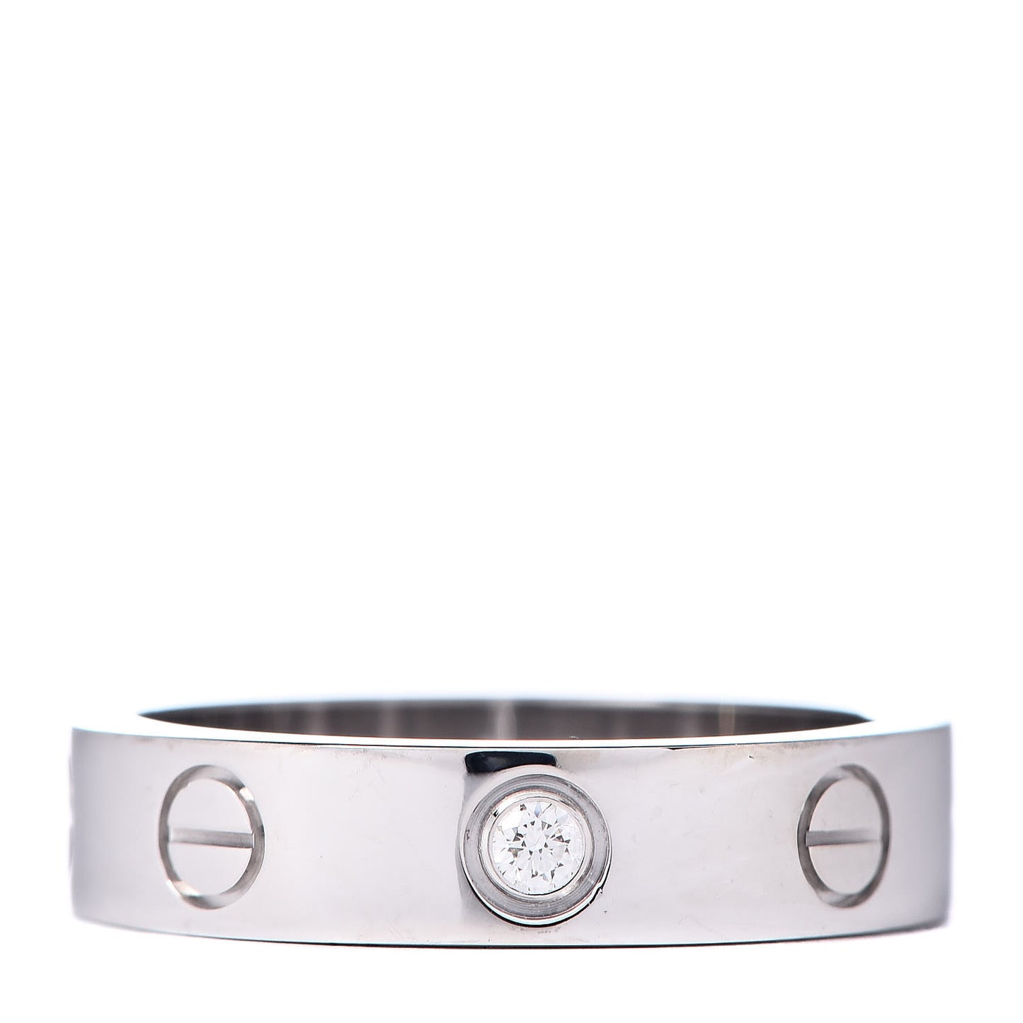 18K White Gold Diamond 4mm LOVE Wedding Band Ring 48 4.5