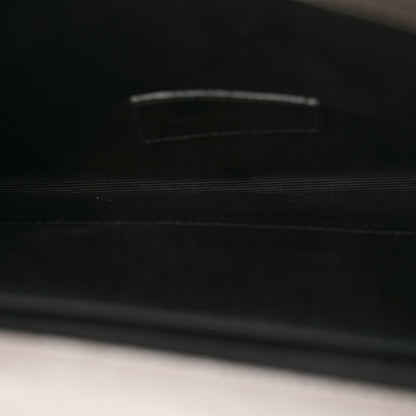 Saint Laurent Grain De Poudre Matelasse Chevron Monogram Envelope Clutch Earth 5 of 8