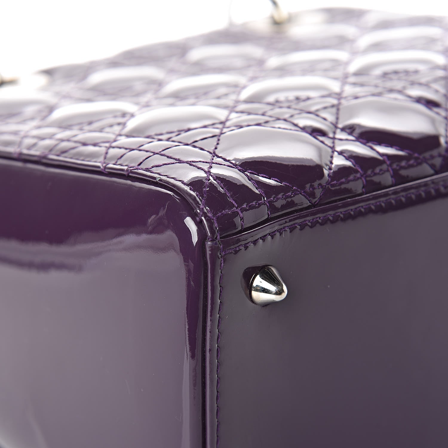 Christian Dior Patent Cannage Medium Lady Dior Purple 14 of 17
