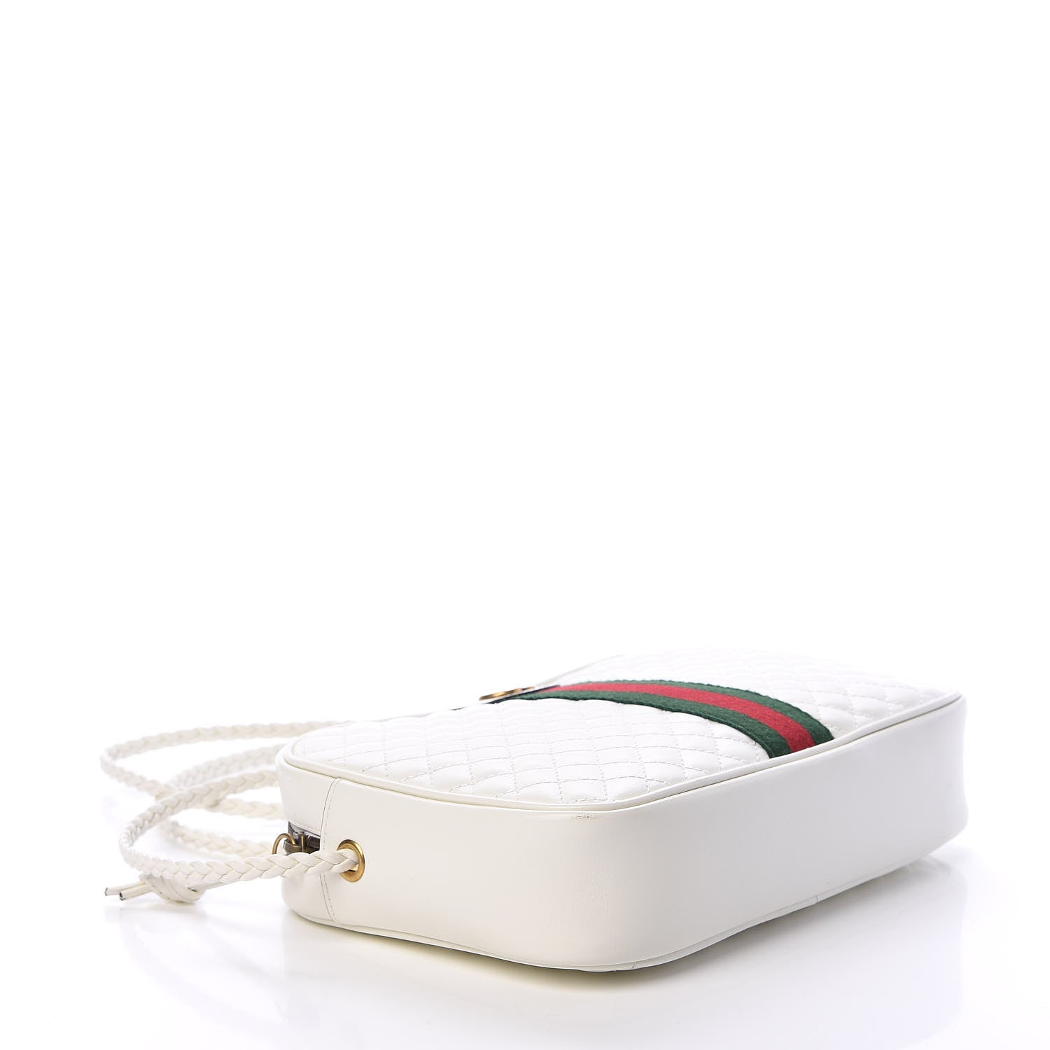 Gucci Calfskin Web Trapuntata Small Shoulder Bag Off White 4 of 10
