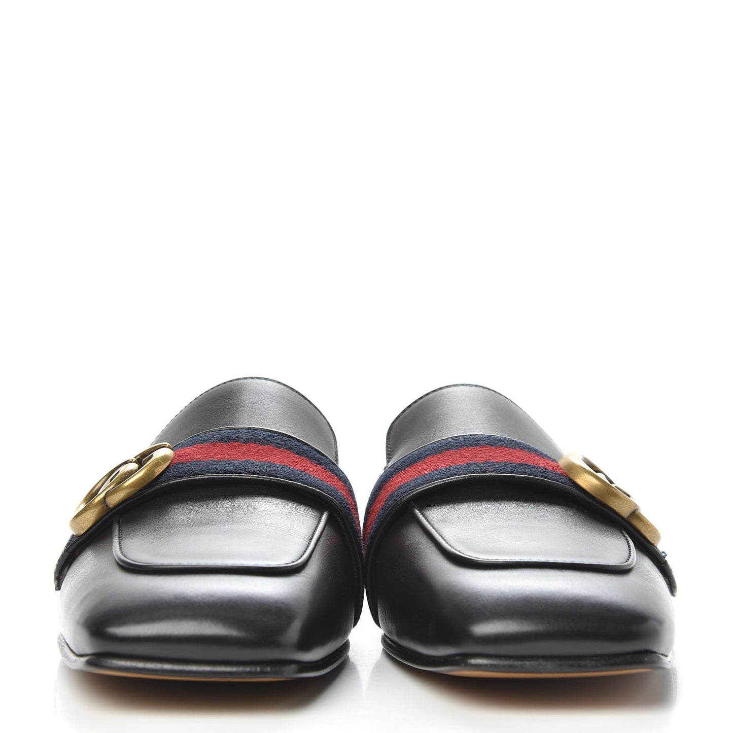 Calfskin Web Womens Peyton GG Slippers 37.5 Black