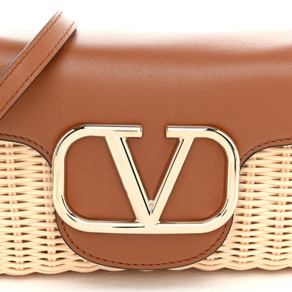 Valentino Garavani Wicker Calfskin Vlogo Small Loco Shoulder Bag Natural 7 of 9