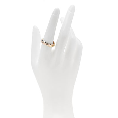 Cartier 18K Pink Yellow White Gold Small Trinity Ring 56 7.5 2 of 5