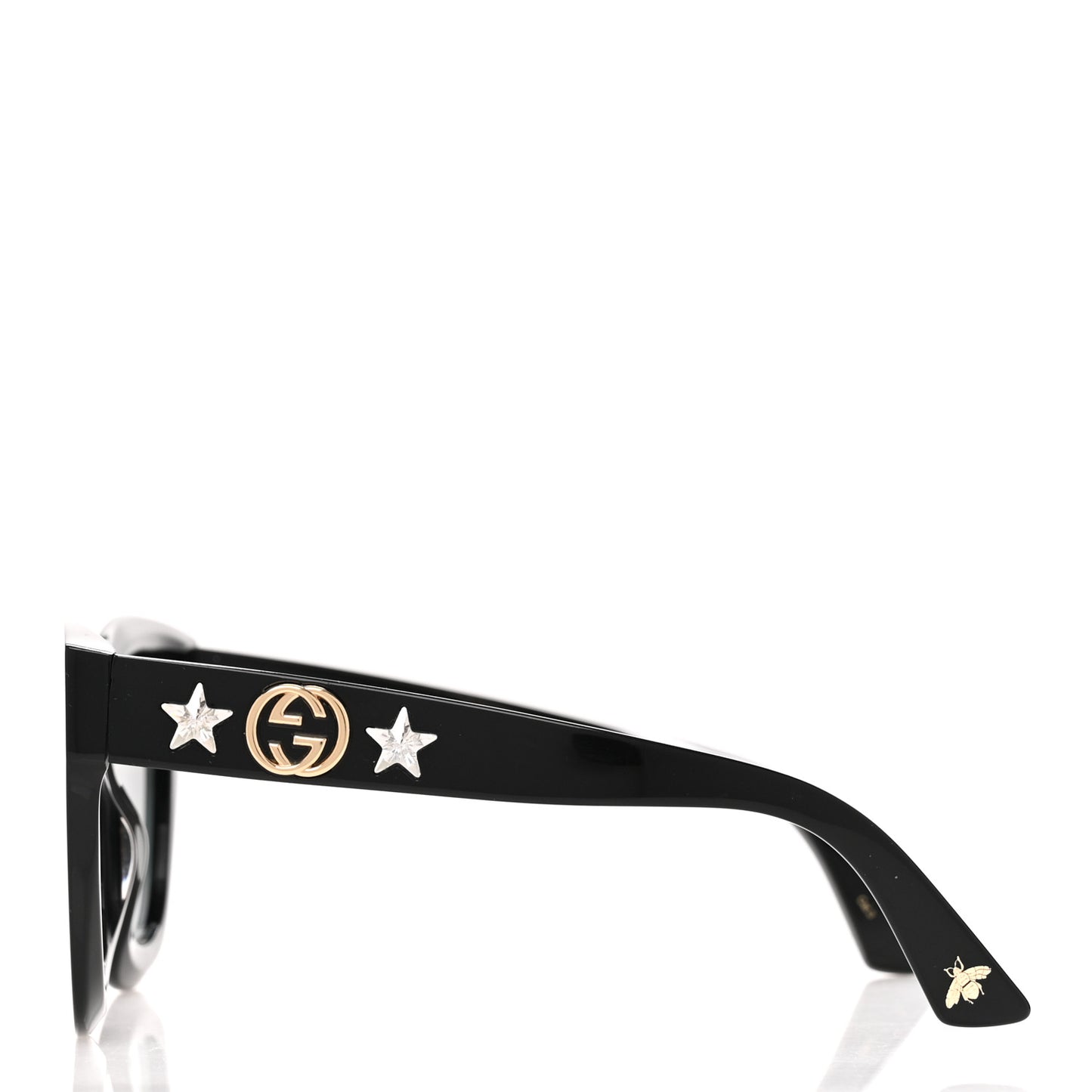 Acetate Crystal Star Round Frame Sunglasses GG0208S Black