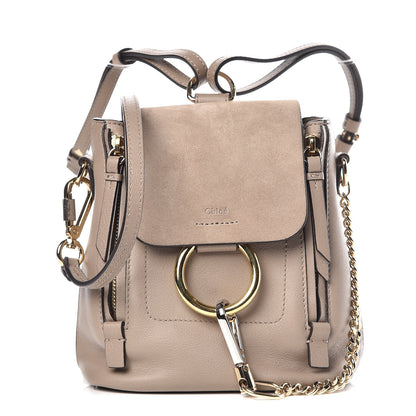 Chloe Suede Calfskin Mini Faye Backpack Motty Grey 1 of 9