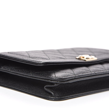 Chanel Caviar Quilted Boy Wallet On Chain WOC Black 9 of 12
