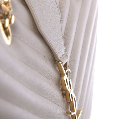 Saint Laurent Grain De Poudre Matelasse Chevron Monogram Shopping Bag Nude Powder 11 of 13