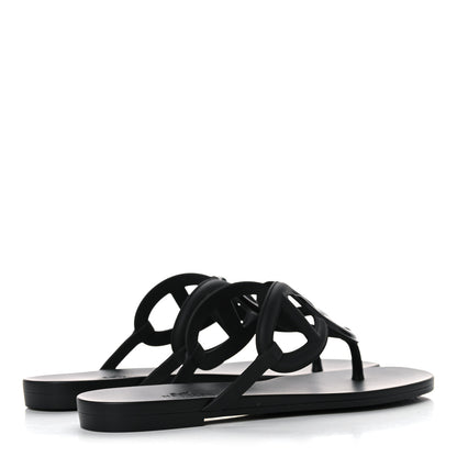 Hermes Rubber Womens Egerie Sandals 36 Black 4 of 8