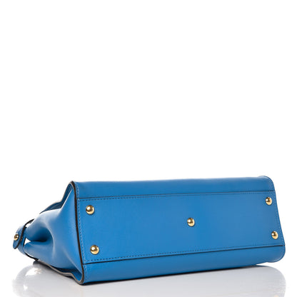 Fendi Vitello Seta Medium Peekaboo Iconic Satchel Blue Royal 5 of 8