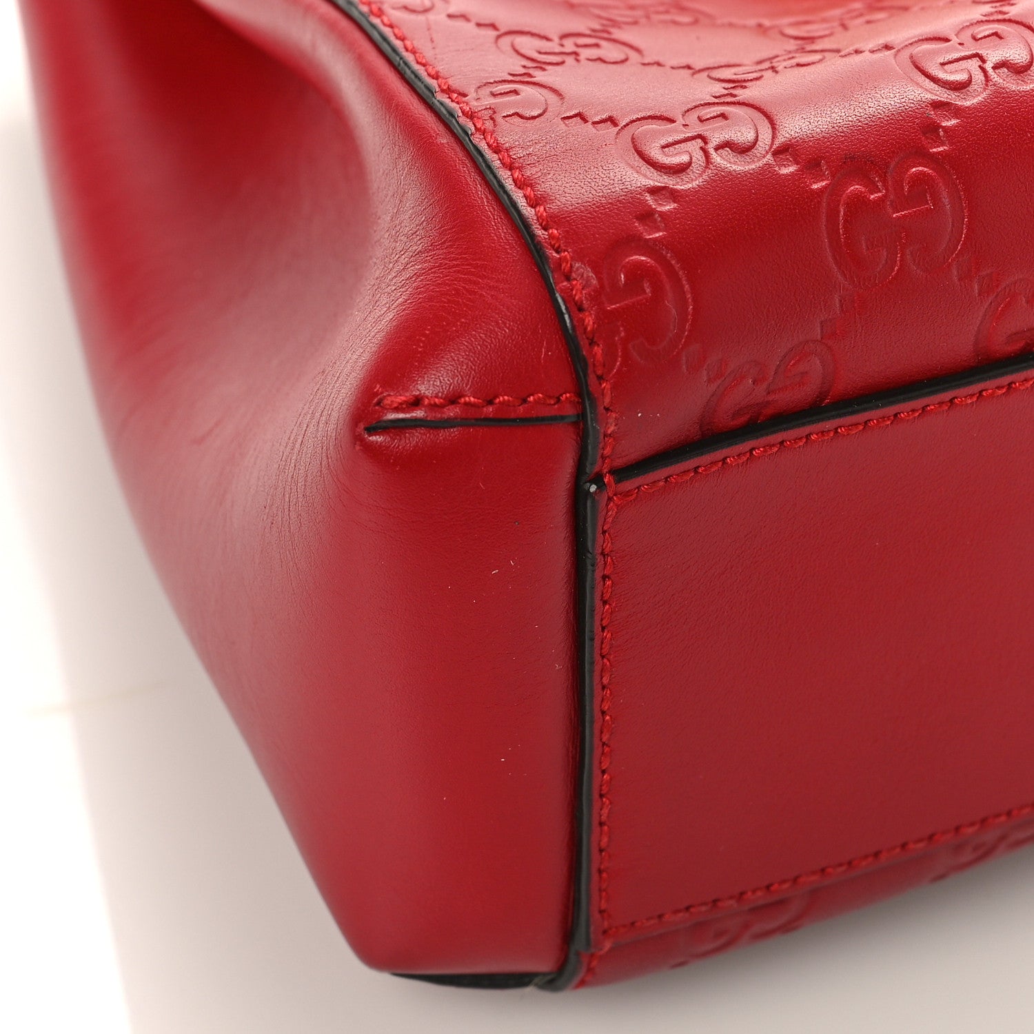 Gucci Guccissima Signature Padlock Backpack Hibiscus Red 8 of 10