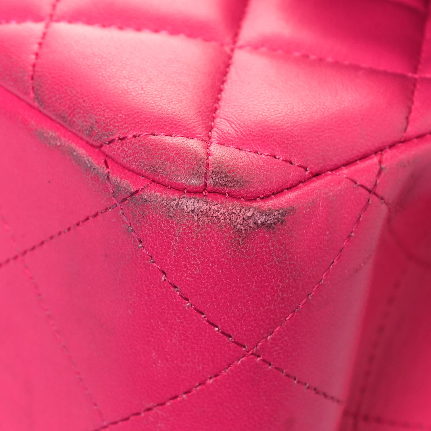 Chanel Lambskin Quilted Jumbo Double Flap Dark Pink 9 of 27