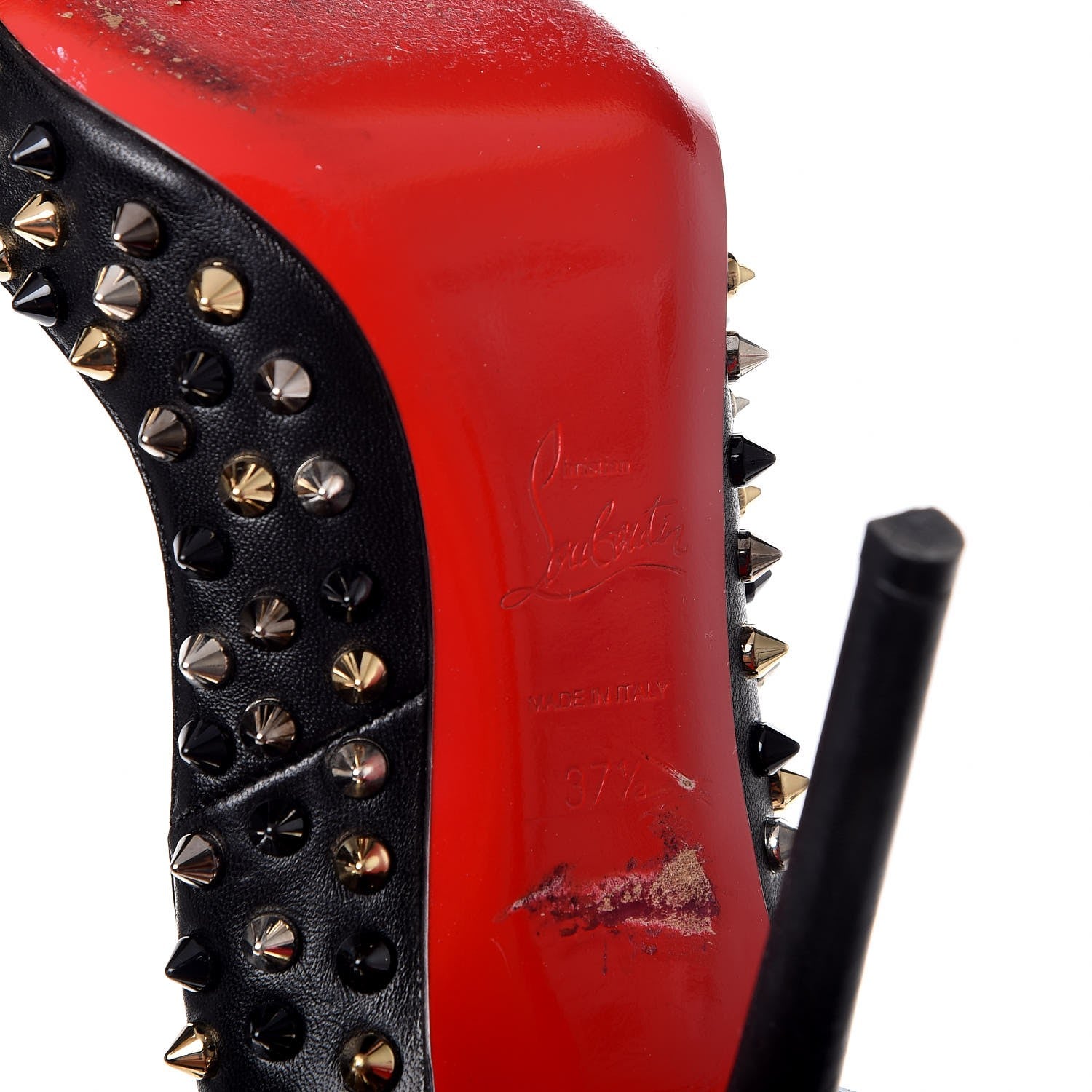 Christian Louboutin Kid Pigalle Plato Spikes 120 Pumps 37.5 Black 6 of 10