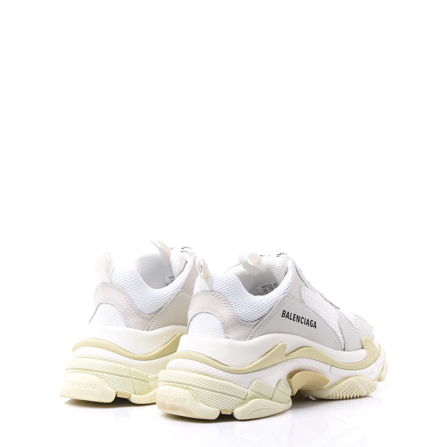Fabric Mesh Womens Triple S Sneakers 39 White