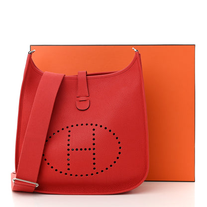 Hermes Taurillon Clemence Evelyne III GM Rouge Garance 12 of 12
