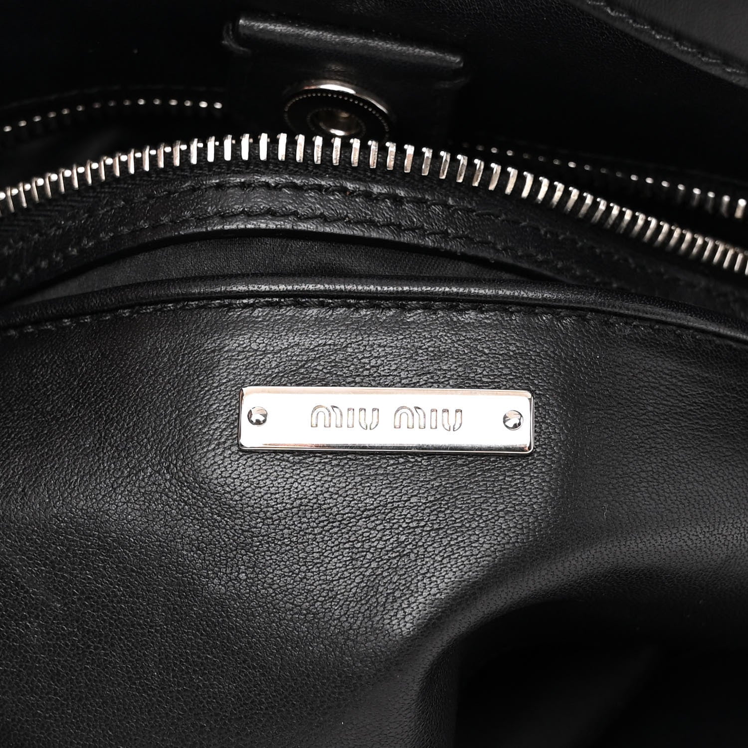 Miu Miu Nappa Matelasse Swarovski Crystal Tote Black 6 of 9