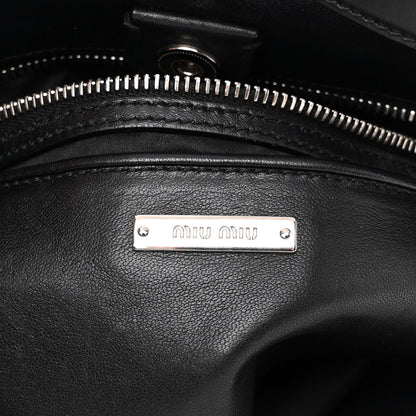 Miu Miu Nappa Matelasse Swarovski Crystal Tote Black 6 of 9